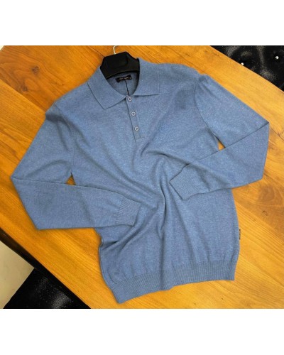 Поло с длинным рукавом Loro Piana голубого цвета