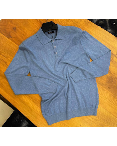 Поло с длинным рукавом Loro Piana голубого цвета