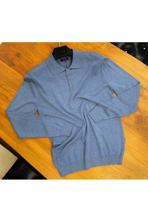 Поло с длинным рукавом Loro Piana голубого цвета