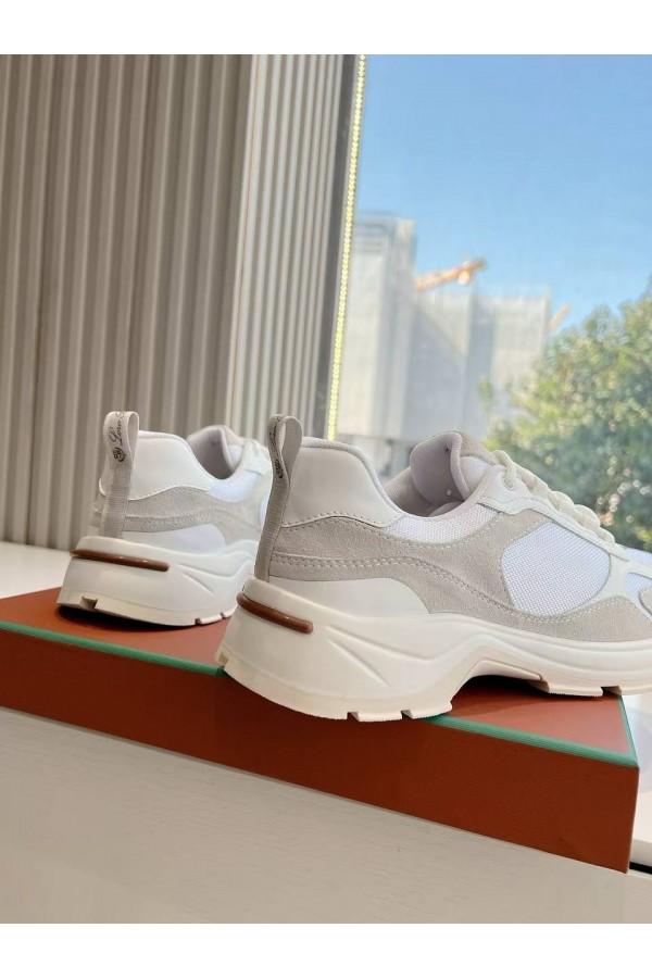 Женские кожаные кроссовки Loro Piana Premium - White