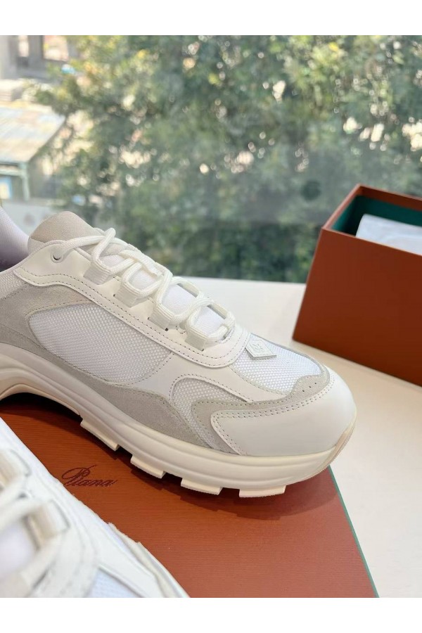 Женские кожаные кроссовки Loro Piana Premium - White