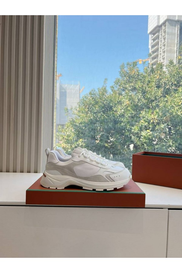 Женские кожаные кроссовки Loro Piana Premium - White