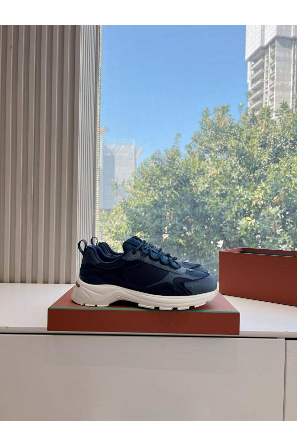 Женские кожаные кроссовки Loro Piana Premium - Blue