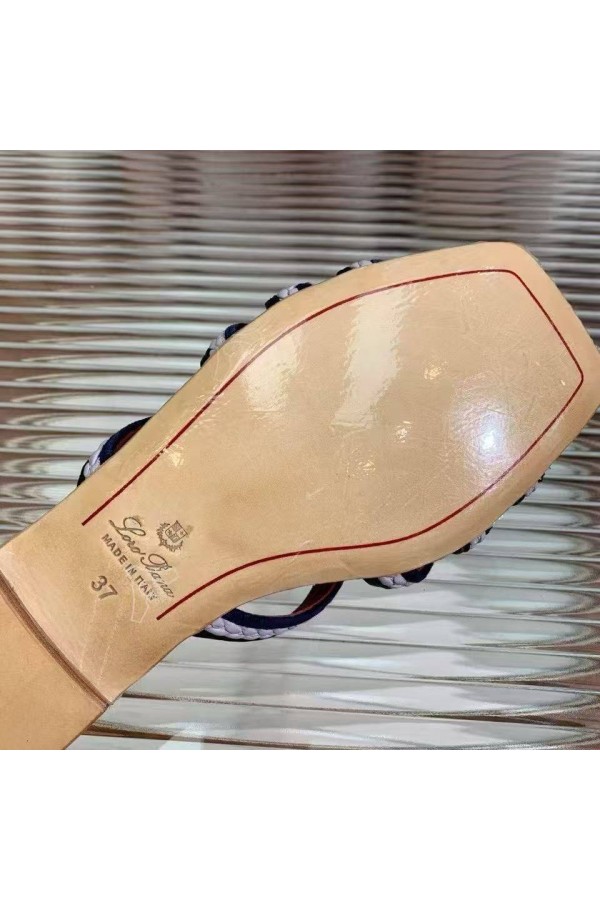 Женские кожаные шлёпанцы Loro Piana Premium