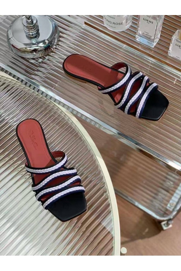 Женские кожаные шлёпанцы Loro Piana Premium