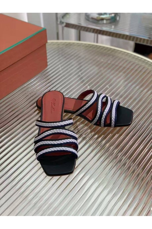 Женские кожаные шлёпанцы Loro Piana Premium