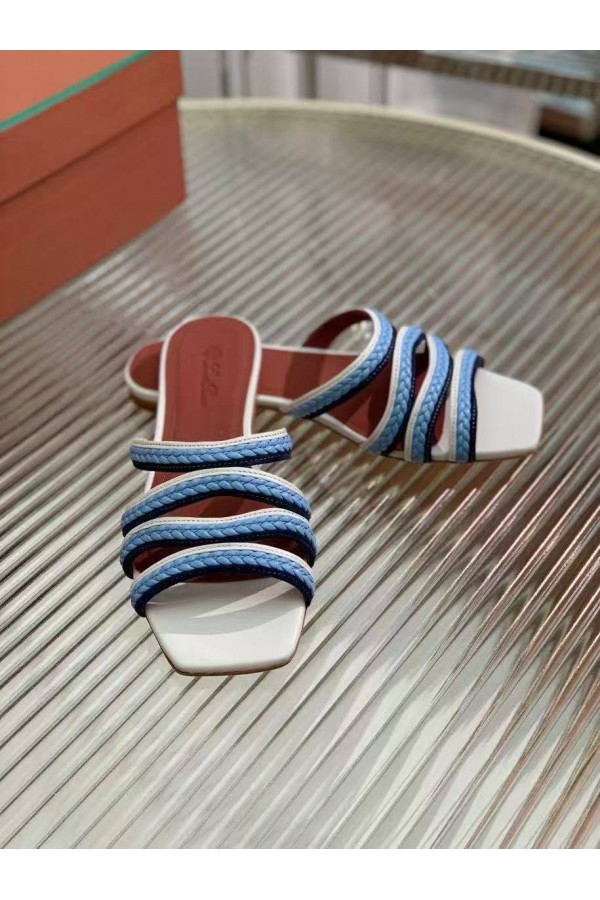 Женские кожаные шлёпанцы Loro Piana Premium