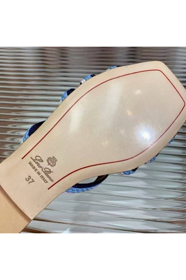 Женские кожаные шлёпанцы Loro Piana Premium