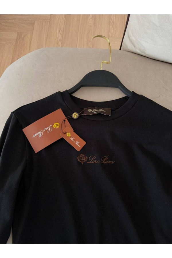 Женский базовый лонгслив Loro Piana Premium - Black