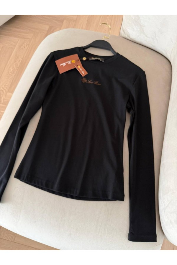 Женский базовый лонгслив Loro Piana Premium - Black