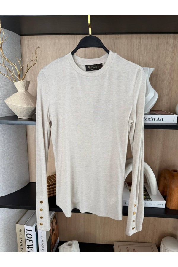 Женский базовый лонгслив Loro Piana Premium - Beige