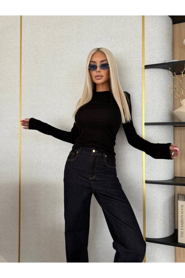 Женский базовый лонгслив Loro Piana Premium - Black