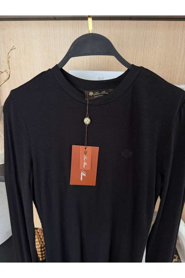 Женский базовый лонгслив Loro Piana Premium - Black