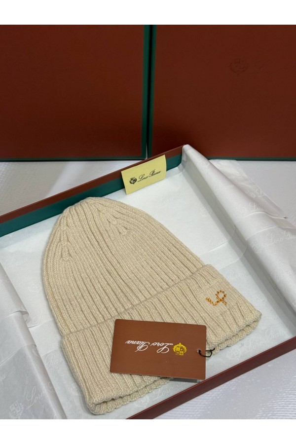 Шапка Loro Piana premium logo-embroidered - Beige