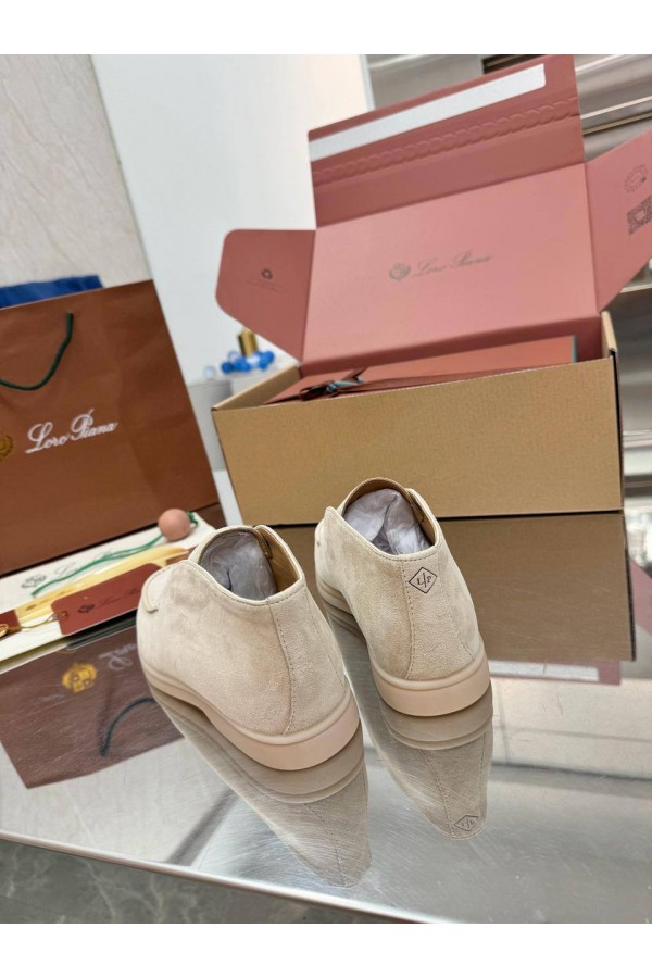 Женские замшевые лоферы Loro Piana premium - Beige