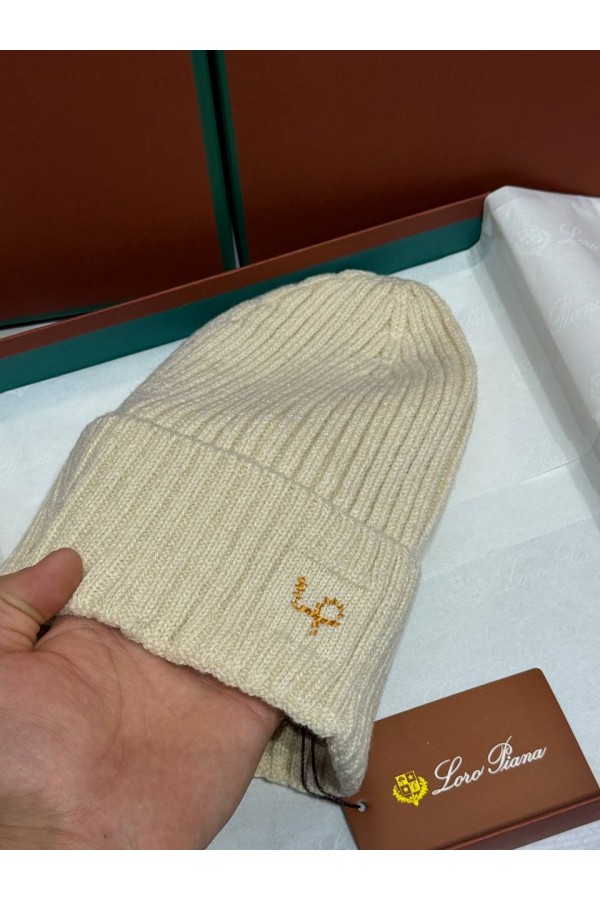 Шапка Loro Piana premium logo-embroidered - Beige