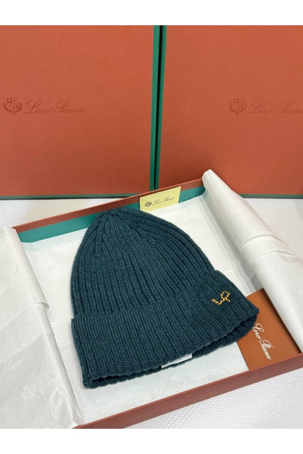 Шапка Loro Piana premium logo-embroidered - Green