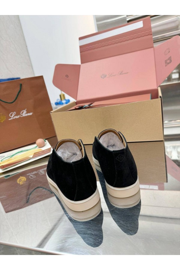 Женские замшевые лоферы Loro Piana premium - Black