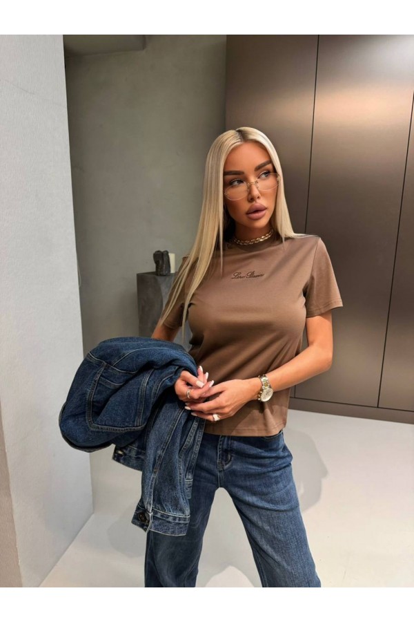 Женская базовая футболка Loro Piana premium - Brown