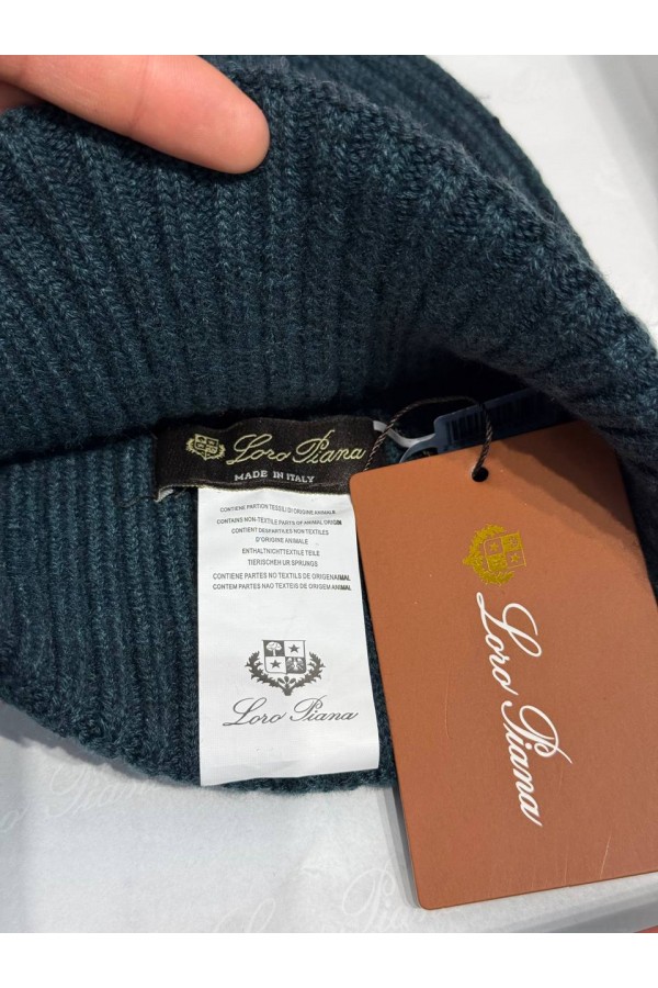 Шапка Loro Piana premium logo-embroidered - Green