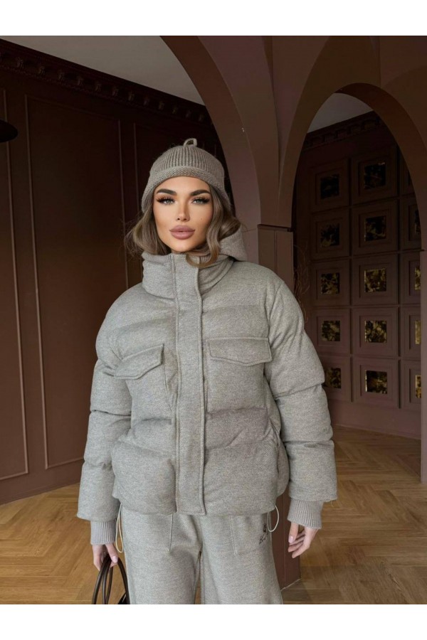 Женский костюм тройка на флисе Loro Piana premium - Beige