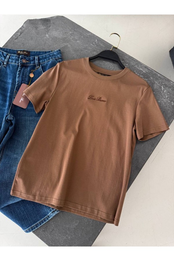 Женская базовая футболка Loro Piana premium - Brown