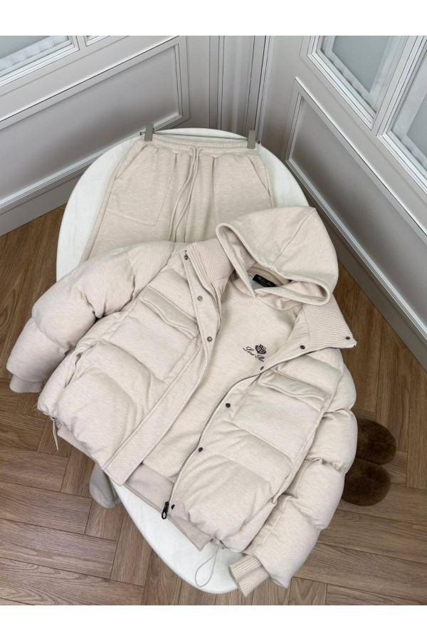 Женский костюм тройка на флисе Loro Piana premium - Beige