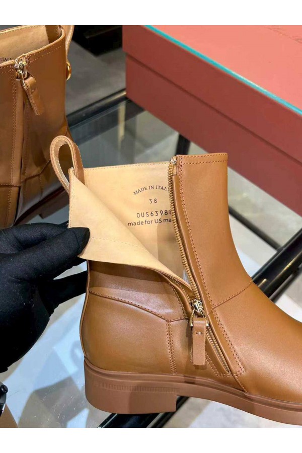 Женские кожаные сапоги Loro Piana premium - Chestnut