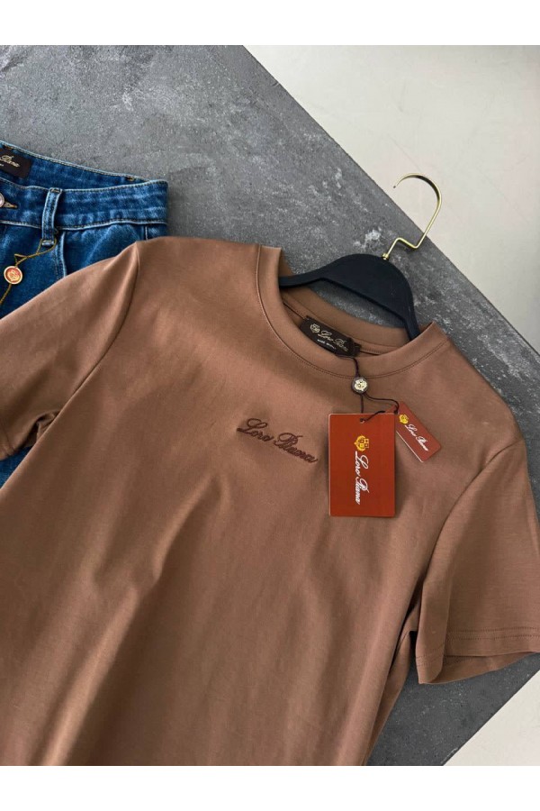 Женская базовая футболка Loro Piana premium - Brown