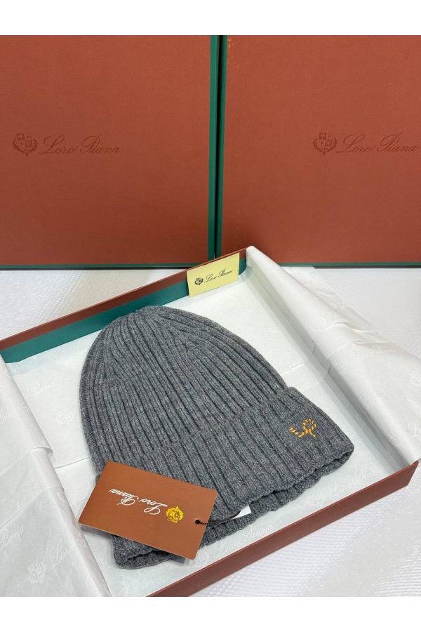 Шапка Loro Piana premium logo-embroidered - Grey