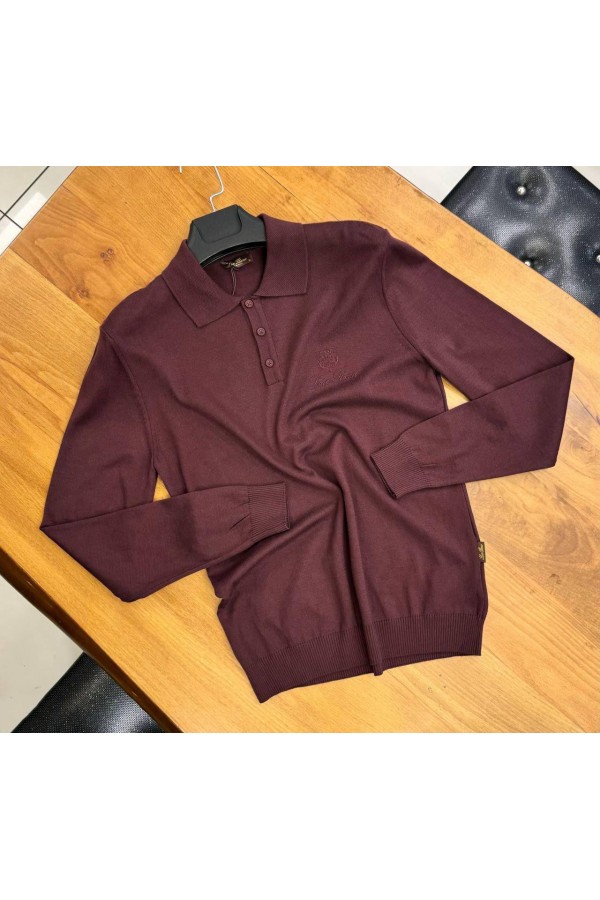 Поло с длинным рукавом Loro Piana бордового цвета