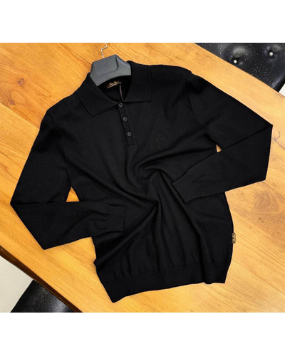 Поло с длинным рукавом Loro Piana чёрного цвета