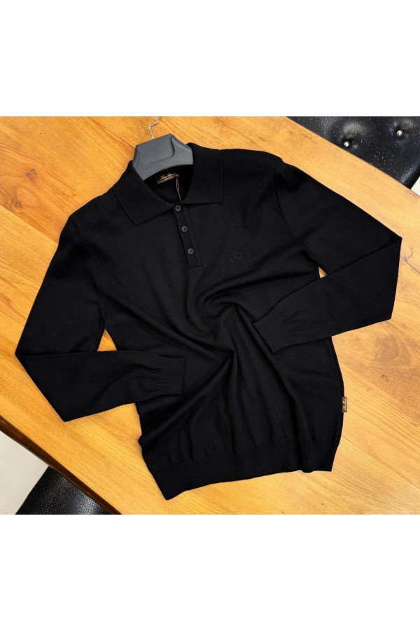 Поло с длинным рукавом Loro Piana чёрного цвета