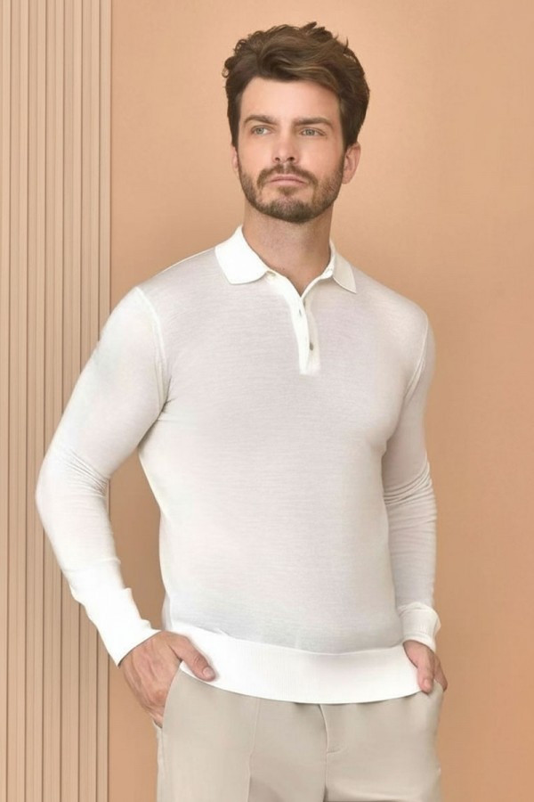 Поло с длинным рукавом Loro Piana Premium - Beige