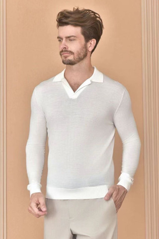 Поло с длинным рукавом Loro Piana Premium - Beige