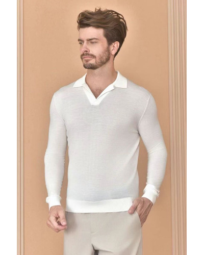 Поло с длинным рукавом Loro Piana Premium - Beige