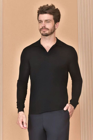 Поло с длинным рукавом Loro Piana Premium - Black