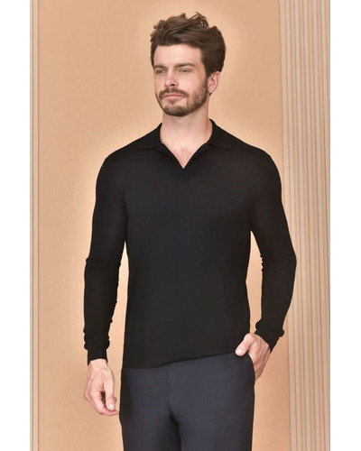 Поло с длинным рукавом Loro Piana Premium - Black