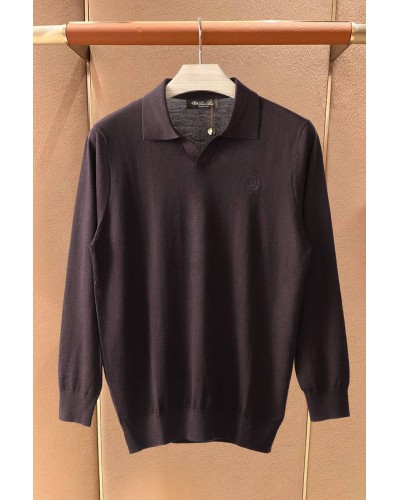 Поло с длинным рукавом Loro Piana premium - Brown