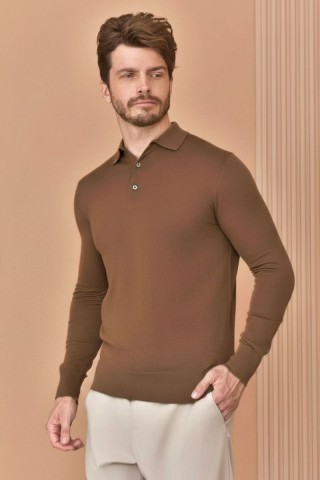 Поло с длинным рукавом Loro Piana Premium - Caramel