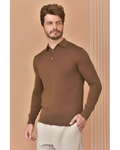 Поло с длинным рукавом Loro Piana Premium - Caramel