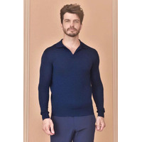 Поло с длинным рукавом Loro Piana Premium - Flower Hide Blue