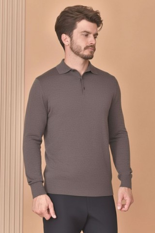 Поло с длинным рукавом Loro Piana Premium - Gray Coffee