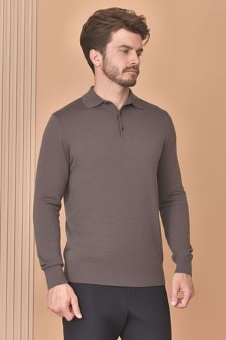 Поло с длинным рукавом Loro Piana Premium - Gray Coffee