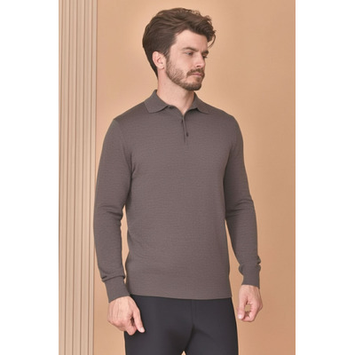 Поло с длинным рукавом Loro Piana Premium - Gray Coffee
