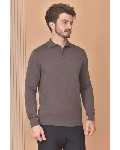 Поло с длинным рукавом Loro Piana Premium - Gray Coffee