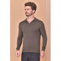 Поло с длинным рукавом Loro Piana Premium - Gray Coffee