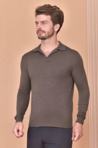 Поло с длинным рукавом Loro Piana Premium - Gray Coffee