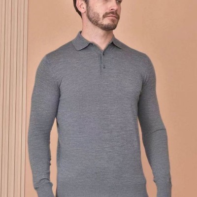 Поло с длинным рукавом Loro Piana Premium - Light Flower Gray