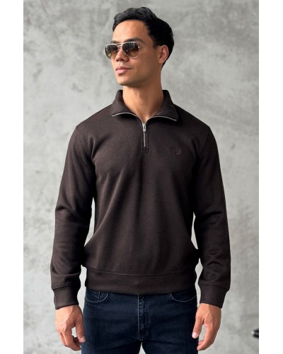 Утеплённая кофта Loro Piana zip-neck - Brown
